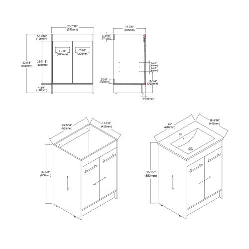 012 Series Oak Natural Wood Bathroom Vanity 13