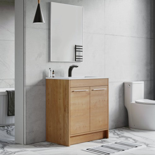 012 Series Oak Natural Wood Bathroom Vanity 5