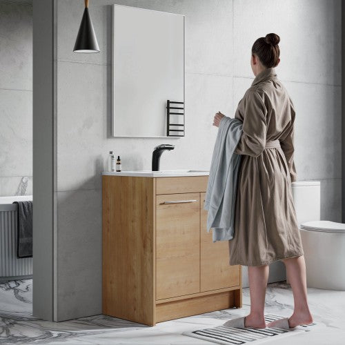 012 Series Oak Natural Wood Bathroom Vanity 4