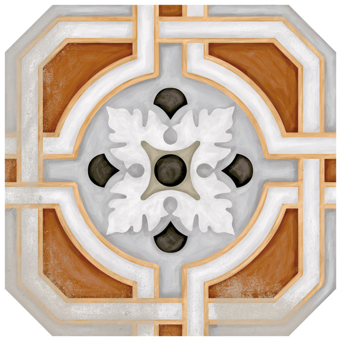 Vaudeville Porcelain Octagon Deco Zimer Tile Matte 3