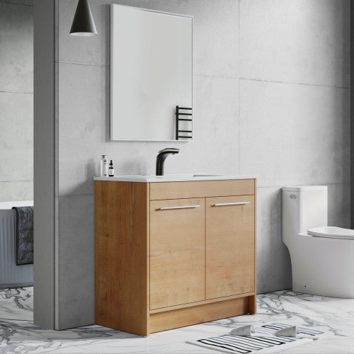 012 Series Oak Natural Wood Bathroom Vanity 3