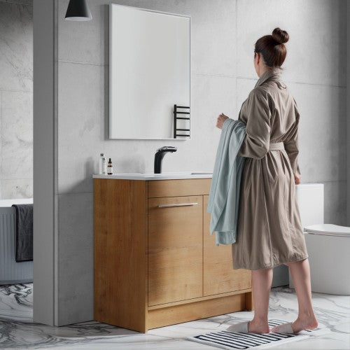012 Series Oak Natural Wood Bathroom Vanity 5