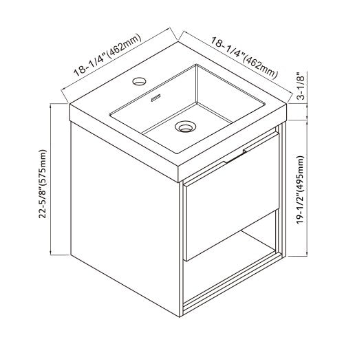015 Series Grey Ashtree Wood Bathroom Vanity 4