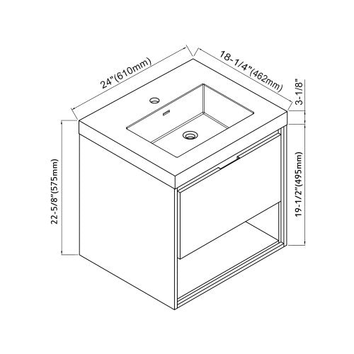 015 Series Grey Ashtree Wood Bathroom Vanity 5