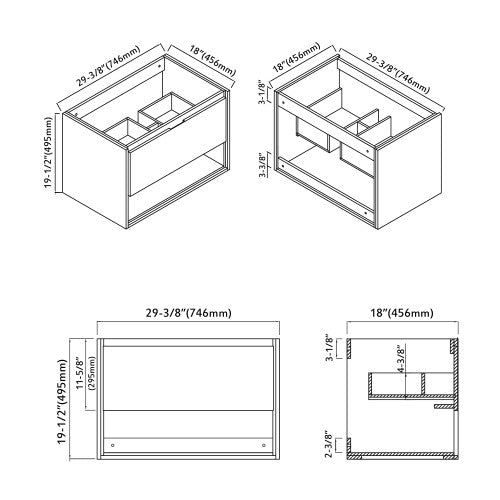 015 Series Grey Ashtree Wood Bathroom Vanity 6