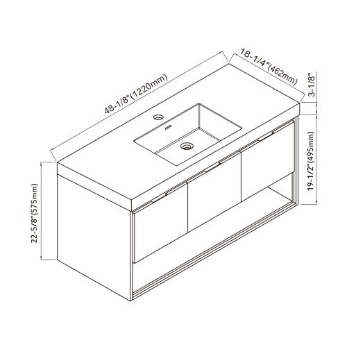 015 Series Grey Ashtree Wood Bathroom Vanity 5