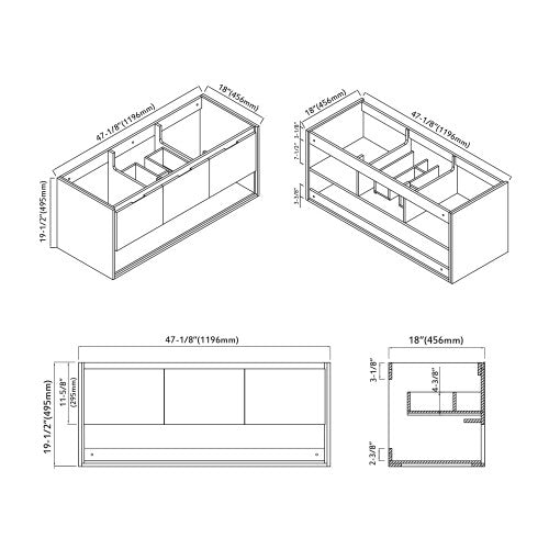 015 Series Grey Ashtree Wood Bathroom Vanity 6