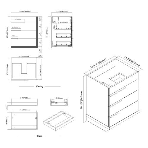 024 Series White Plywood with Melamine Bathroom Vanity 10