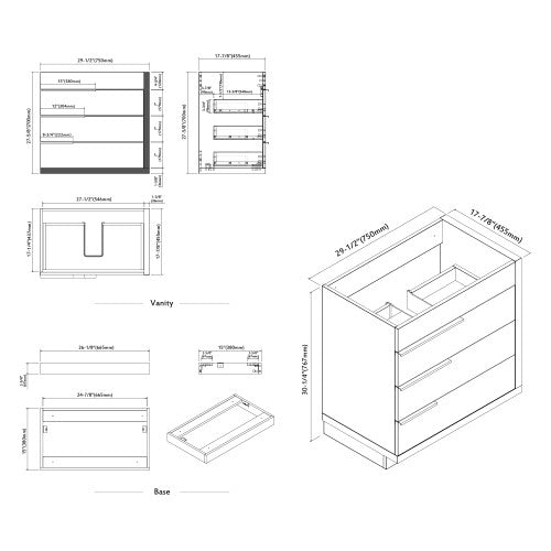 024 Series White Plywood with Melamine Bathroom Vanity 10