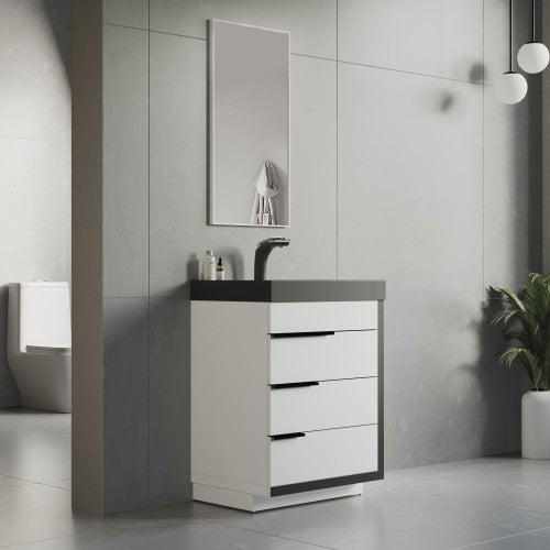 024 Series White Plywood with Melamine Bathroom Vanity 3
