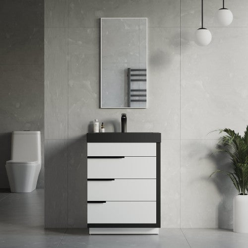 024 Series White Plywood with Melamine Bathroom Vanity 2