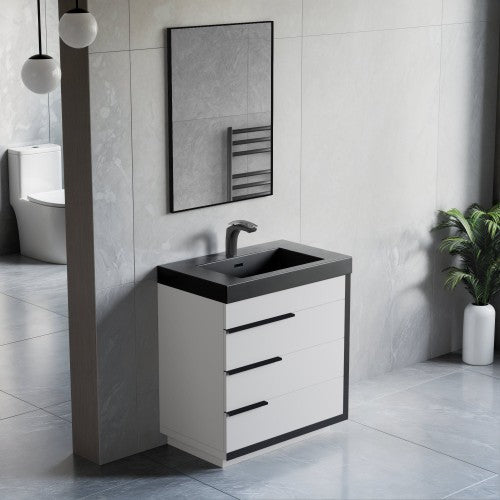 024 Series White Plywood with Melamine Bathroom Vanity 1