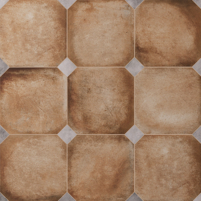 Laverton Porcelain Octagon Natural with Taco Gris Tile Matte 1