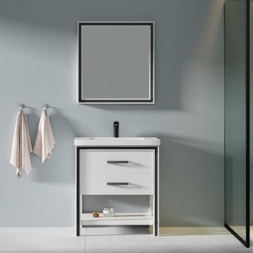 028 Series White Wood Bathroom Vanity 1
