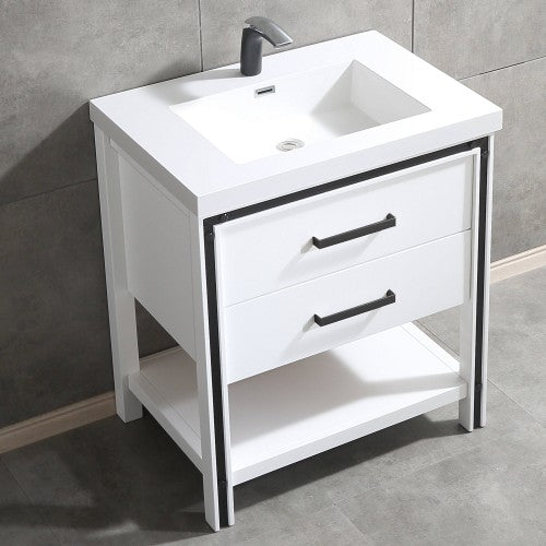 028 Series White Wood Bathroom Vanity 2