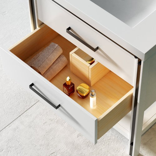 028 Series White Wood Bathroom Vanity 4