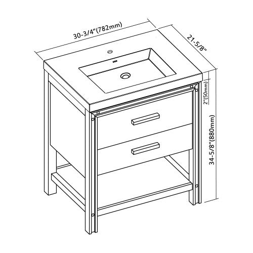 028 Series White Wood Bathroom Vanity 6
