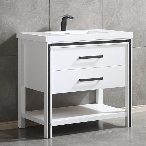 028 Series White Wood Bathroom Vanity 2