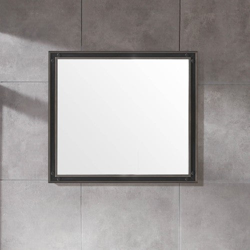 Smoky Oak Aluminum Bathroom Mirror 1