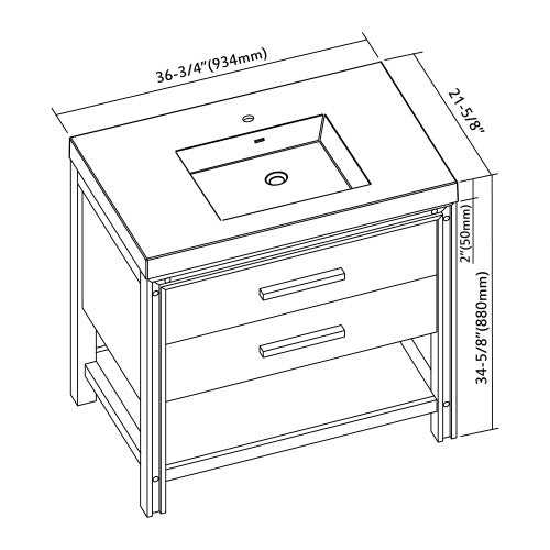 028 Series White Wood Bathroom Vanity 6