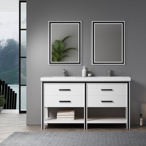 028 Series White Wood Bathroom Vanity 1
