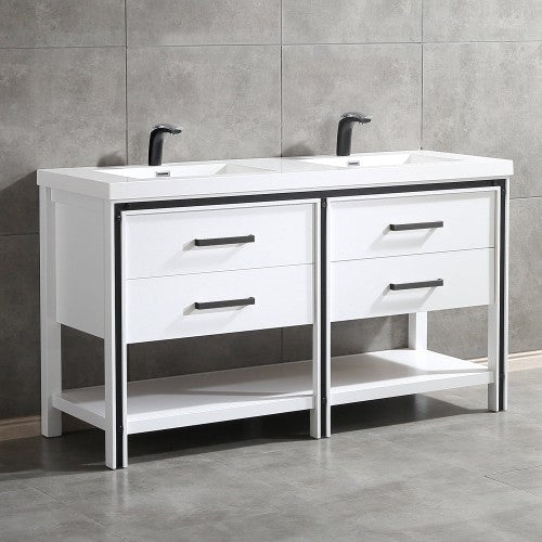 028 Series White Wood Bathroom Vanity 2