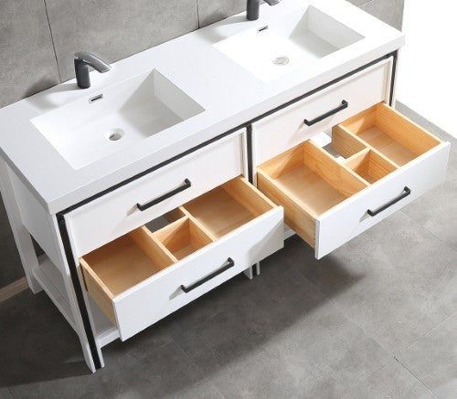 028 Series White Wood Bathroom Vanity 3