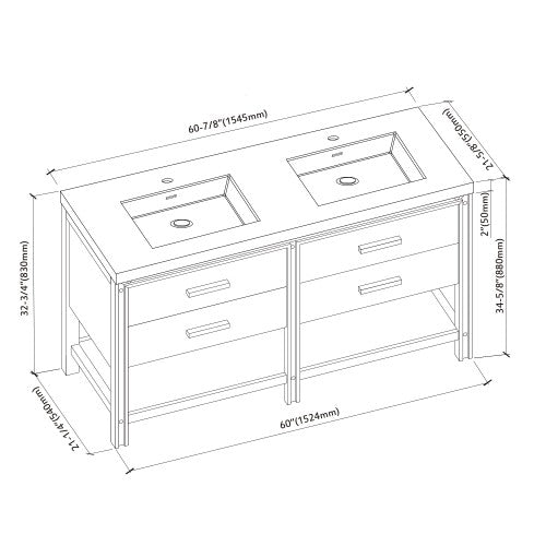 028 Series White Wood Bathroom Vanity 6