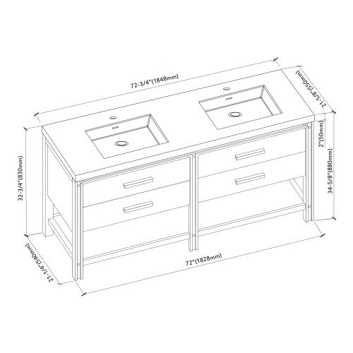 028 Series White Wood Bathroom Vanity 5