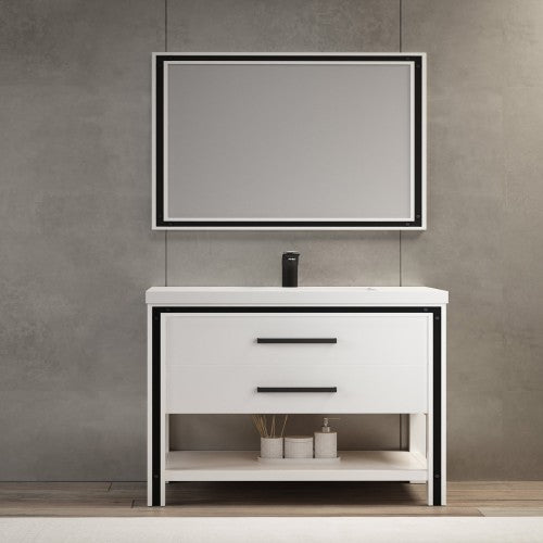 028 Series White Wood Bathroom Vanity 1