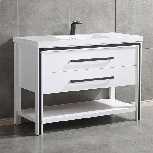 028 Series White Wood Bathroom Vanity 2