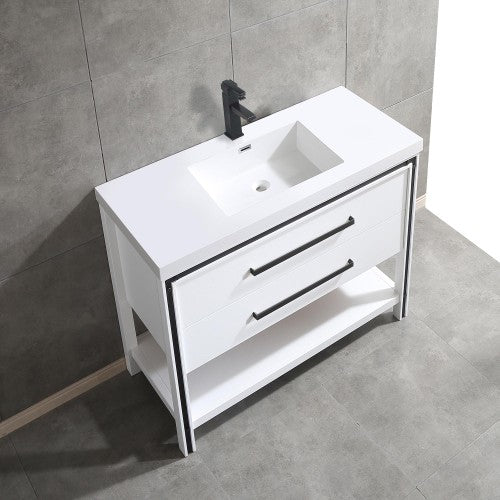 028 Series White Wood Bathroom Vanity 3