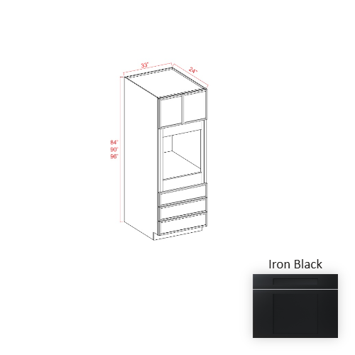 Slim Shaker Style Wood Iron Black Oven Cabinet Iron Black 1