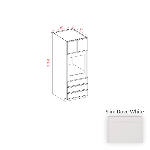 Slim Shaker Style Wood Dove White Oven Cabinet Dove White 1