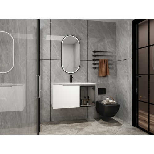Plywood Glossy White Bathroom Vanity Glossy White 2