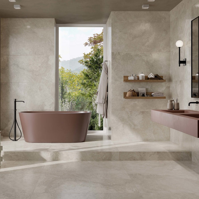 Lithoteke Porcelain Honed Travertino Rapalano Tile Mixed 2