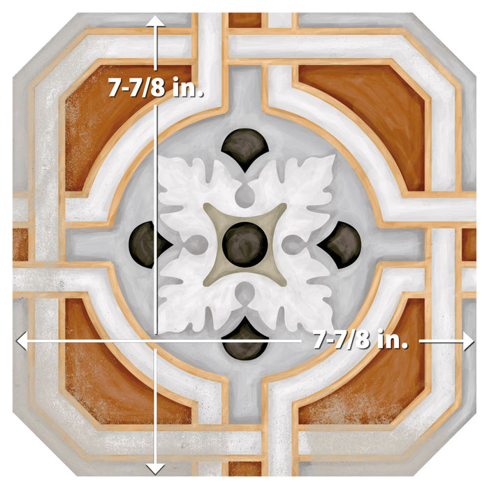 Vaudeville Porcelain Octagon Deco Zimer Tile Matte 7