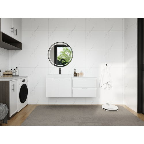 Plywood Glossy White Bathroom Vanity Glossy White 1