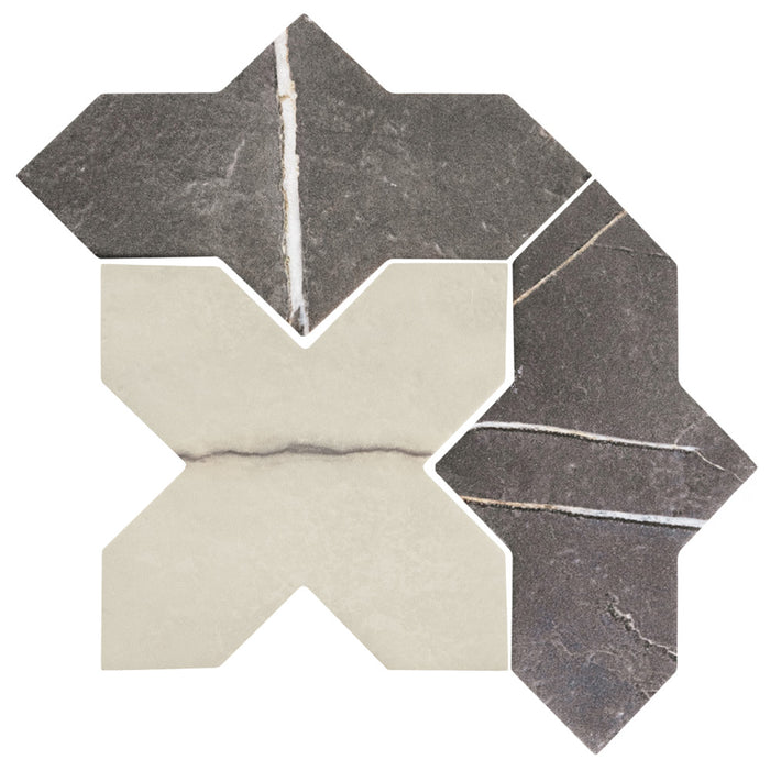 Istanbul Porcelain Templar Shield Night with Day Cross Tile Mixed 3