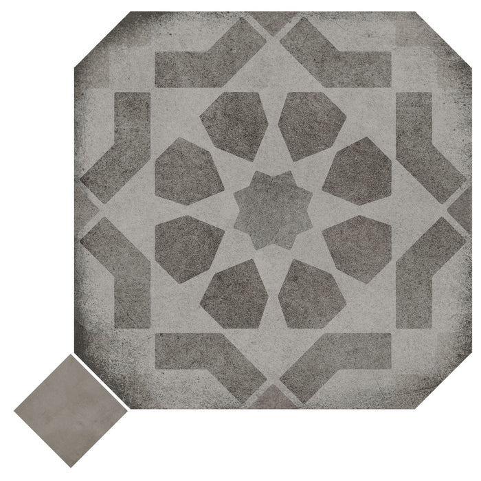 Laverton Porcelain Octagon Deco Sombra with Grafito Tile Matte 3