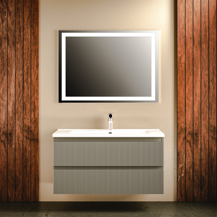 Edison Wood Gray Matte Bathroom Vanity Gray Matte 2