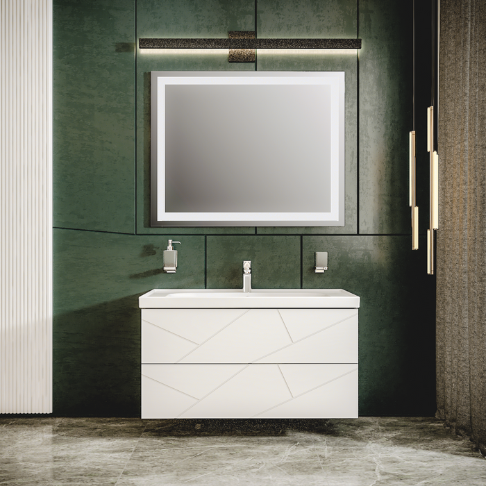 Picasso Wood White Matte Bathroom Vanity White Matte 2