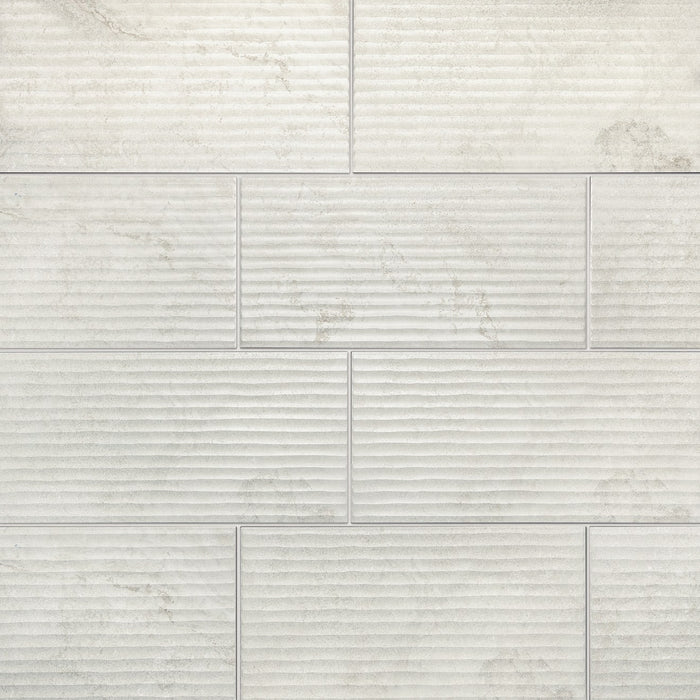 Lunaris Porcelain Ivory Flauted Deco IVO Tile Matte 3