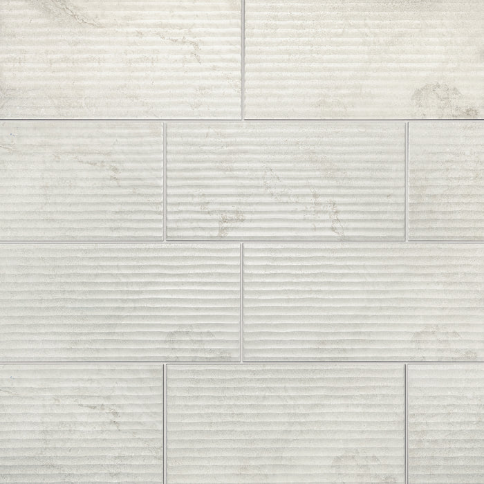 Lunaris Porcelain Ivory Flauted Deco IVO Tile Matte 1