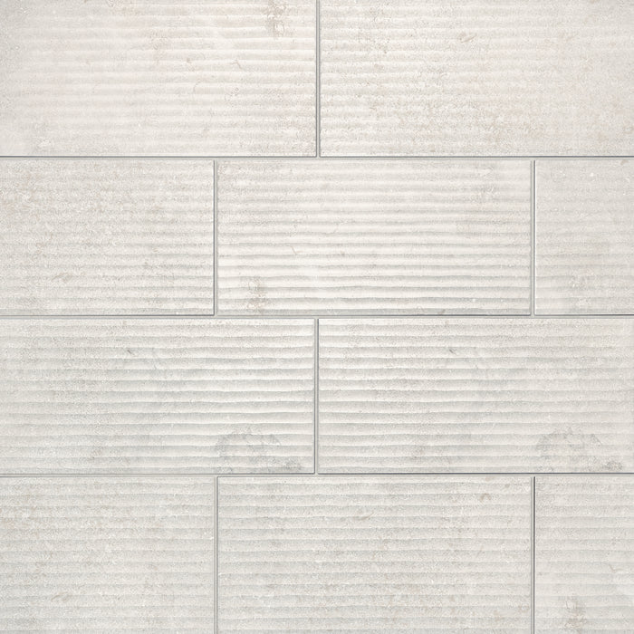 Lunaris Porcelain Greige Flauted Deco GRE Tile Matte 1