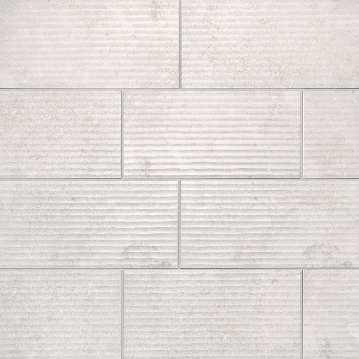 Lunaris Porcelain Greige Flauted Deco GRE Tile Matte 2