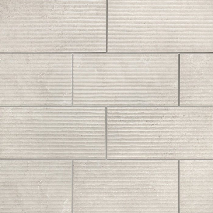 Lunaris Porcelain Taupe Flauted Deco TAU Tile Matte 3