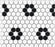 Flower Porcelain White & Black Mosaic Matte 1
