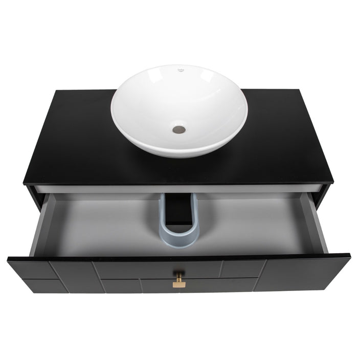 Dune Wood Black Matte Bathroom Vanity Black Matte 6