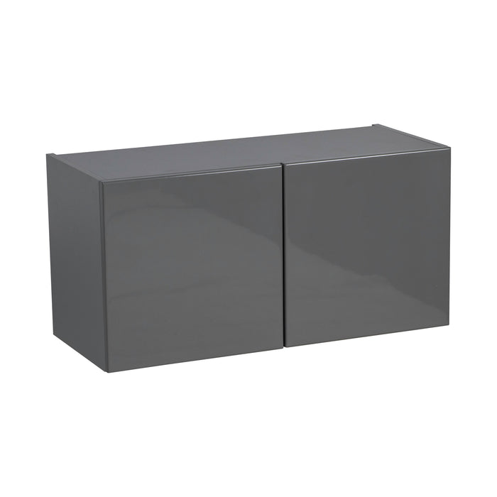 Wallkitchens Wood Grey Glossy Wall Cabinet Grey Glossy 1